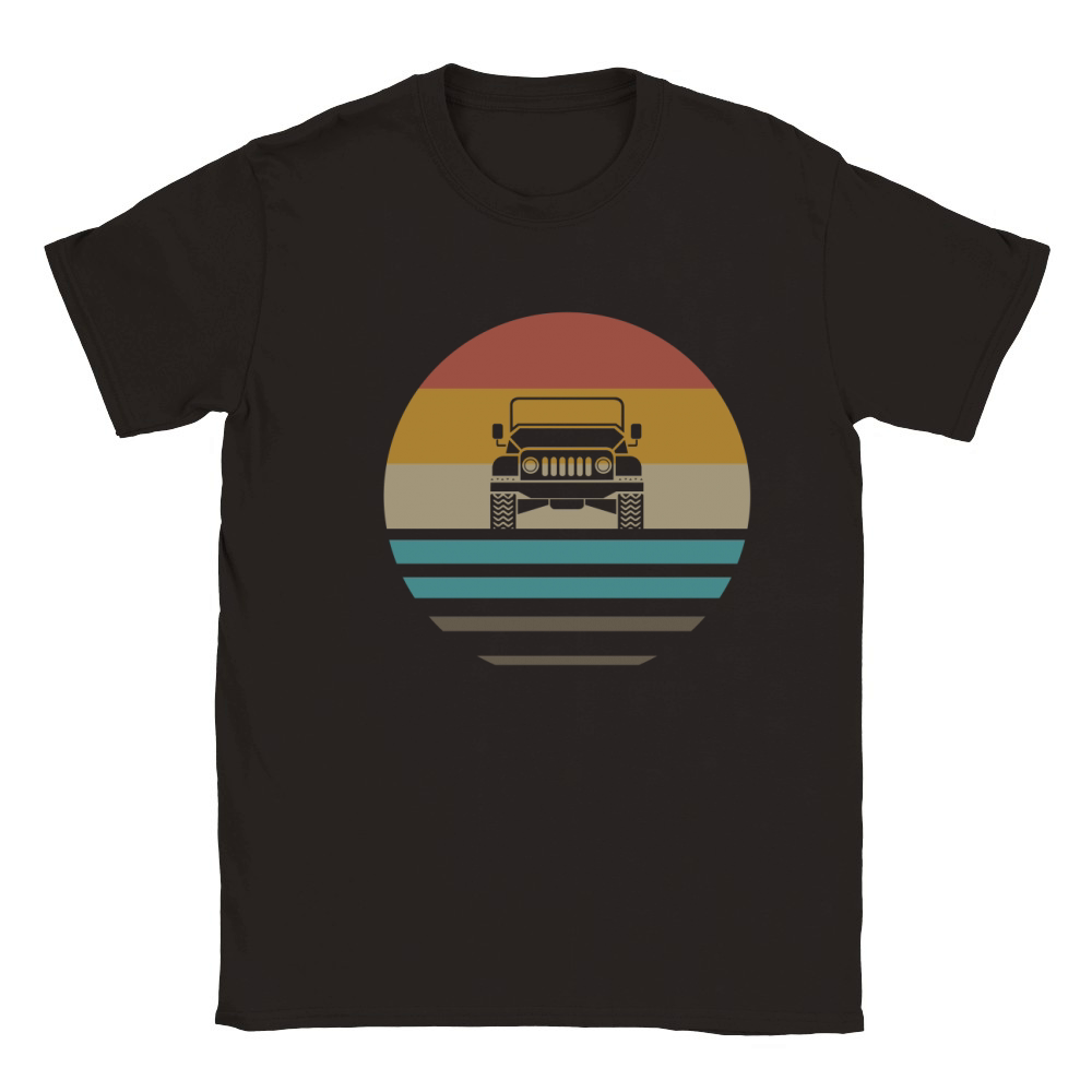 Vintage Jeeps Retro 70s Distressed Off Road Classic Kids Crewneck T-shirt