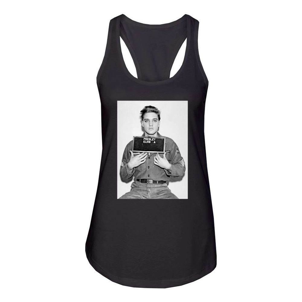 Elvis Presleys mugshot 1956 Tshirt Women's Racerback Tank