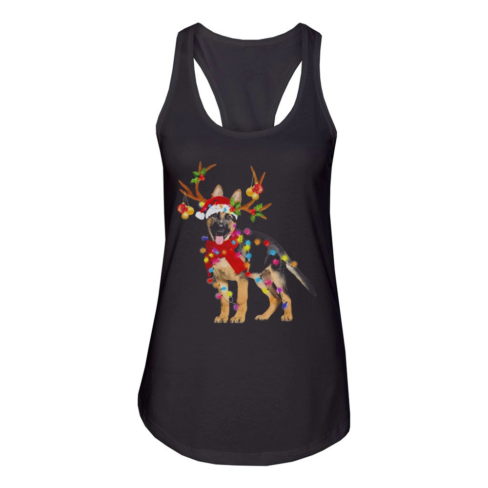 Merry Christmas Shepherd Gorgeous Reindeer Christmas shirt Women's Racerback Tank