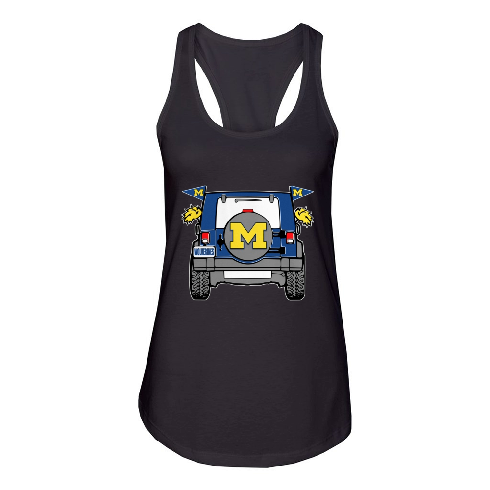 Jeep Sport Michigan Wolverines football Women's Racerback Tank