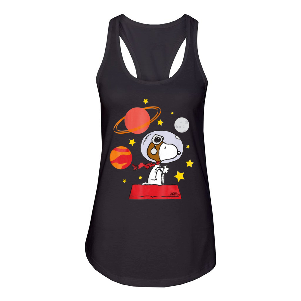 Peanuts Snoopy Space Pilot Mars, Moon And Saturn shirt Women's Racerback Tank