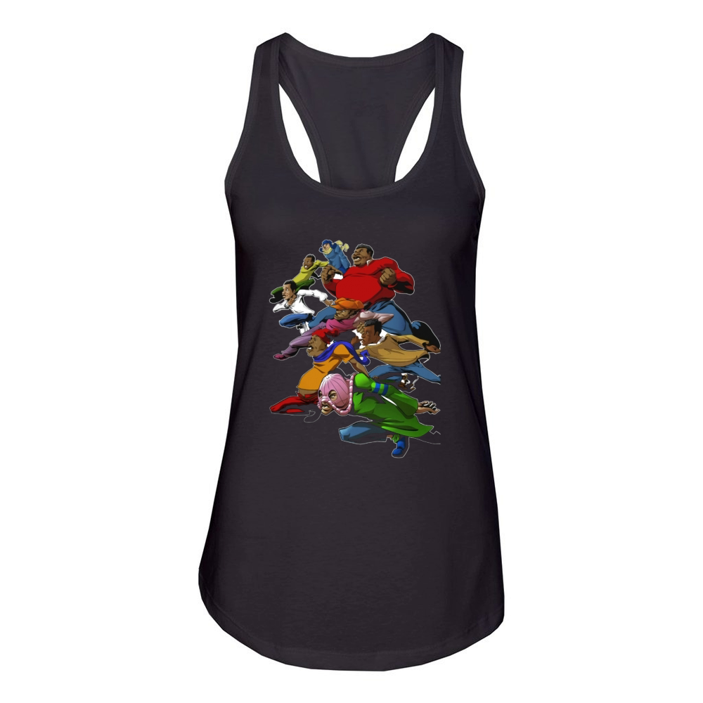 Women's Nintendo Yoshi In Many Colors Racerback Tank Top - Black