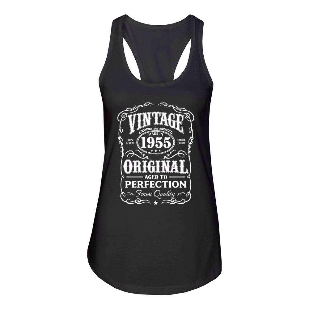 Vintage Made In 1955 Birthday Gift T-Shirt Women's Racerback Tank