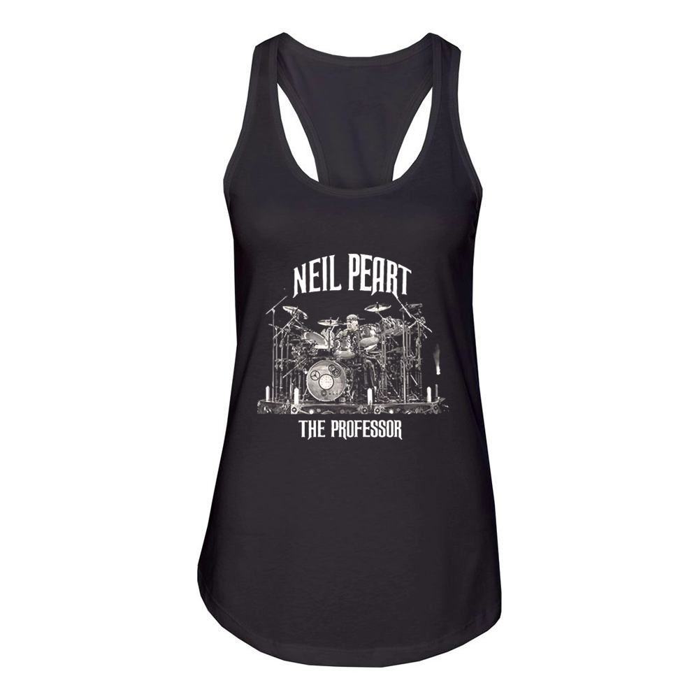 Anna Press Neil Peart The Professor  The Drummer Black Women's Racerback Tank