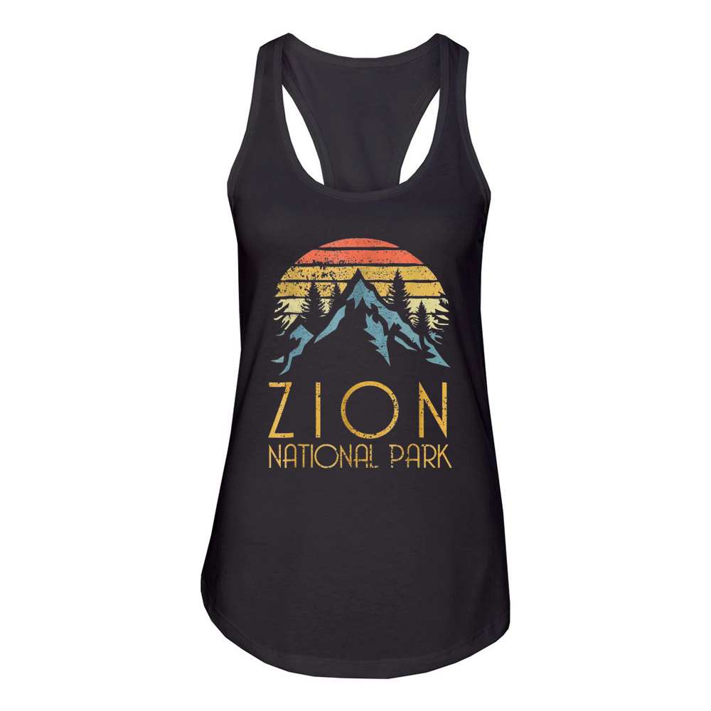 Vintage Retro Zion National Park Utah shirt Women's Racerback Tank