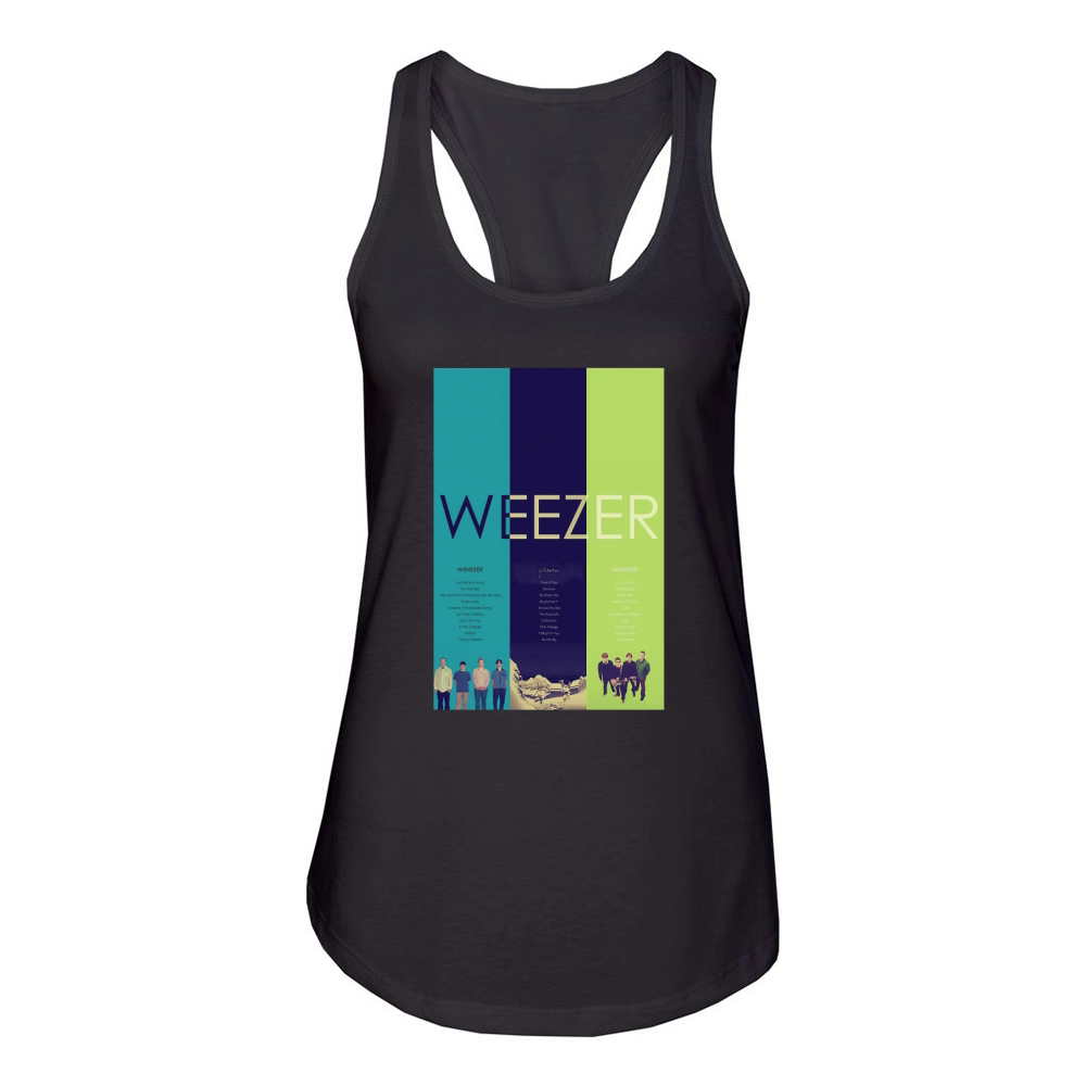 Blue To Green Weezer's First 3 Albums Women's Racerback Tank
