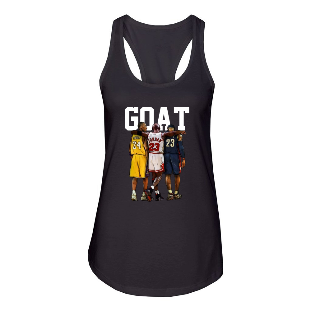 Kobe Lebron Jordan Basketball Goat Legends Women's Racerback Tank