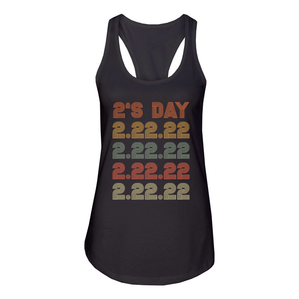 Twosday 2's Day February 22 2022 Women's Racerback Tank