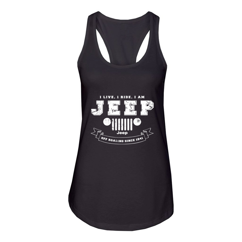 I Live I Ride I Am Jeep Women's Racerback Tank