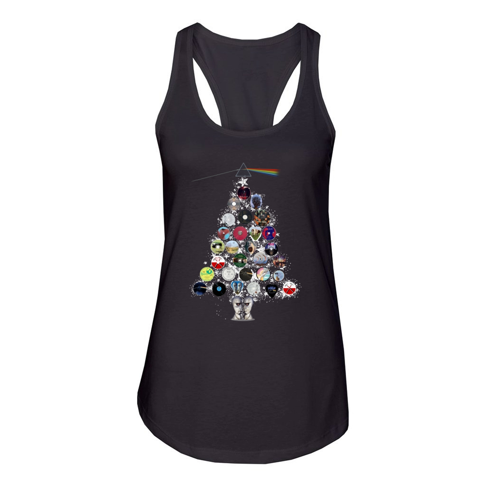 Pink Floyd Albums Christmas tree Women's Racerback Tank