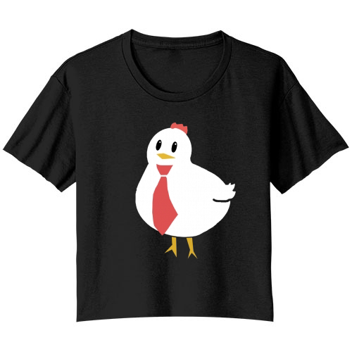 Cute-Hen-tie-T-Shirt--Low-key-anime-shirt Bella Ladies Flowy Crop T-shirt