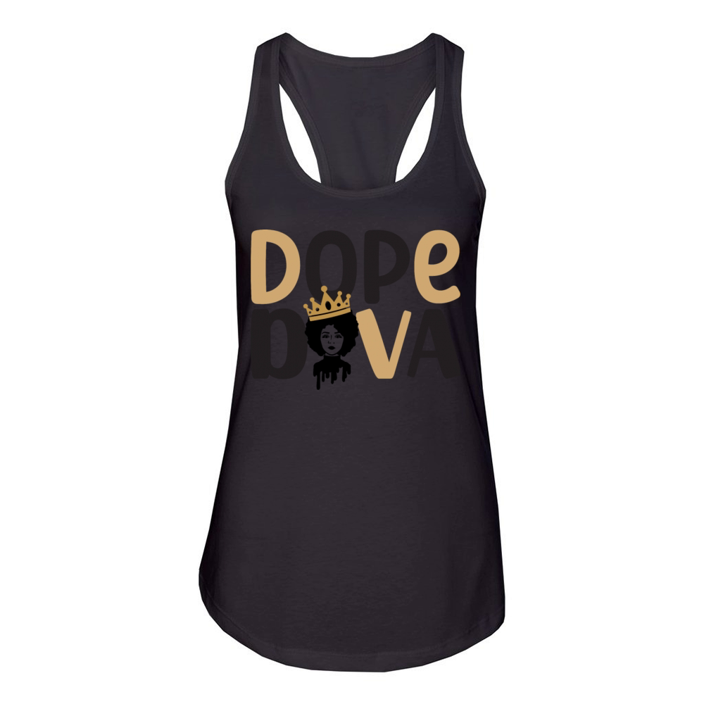 Dope diva black history Women's Racerback Tank