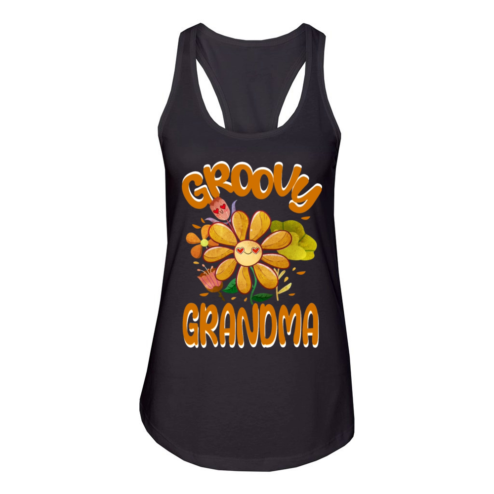 Groovy Grandma Family Matching Vintage Family Women's Racerback Tank