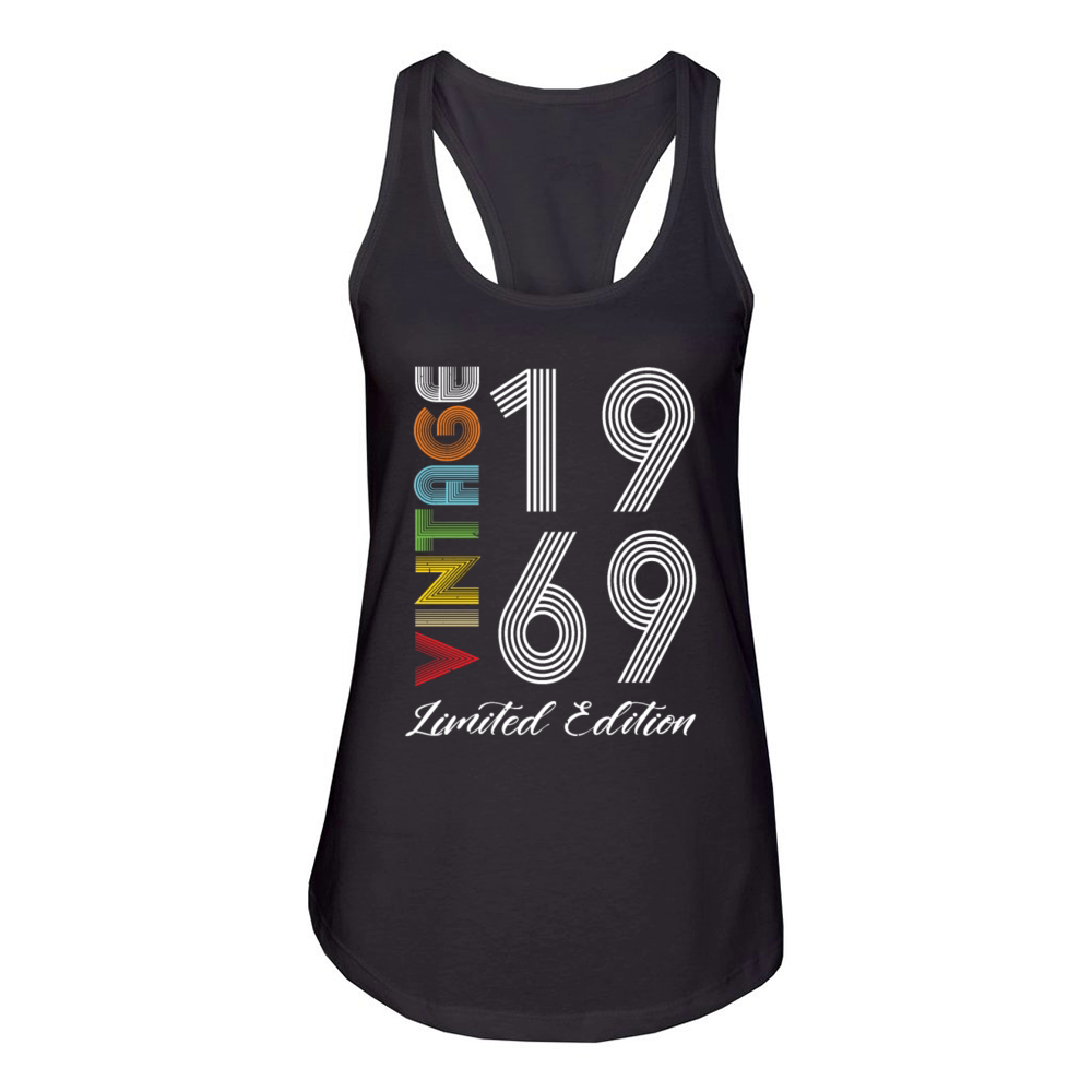 Vintage 1969 Vintage Birthday Retro Vintage Women's Racerback Tank