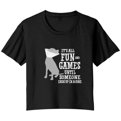 It's all fun and games until someone ends up in a cone Bella Ladies Flowy Crop T-shirt