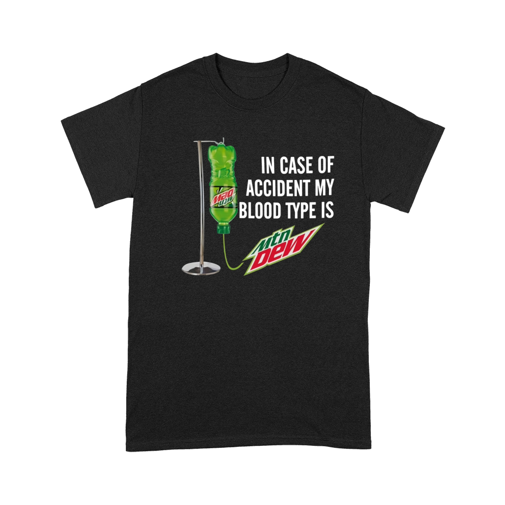 Grinch In Case Accident My Blood Type is Mountain Dew Premium T-shirt