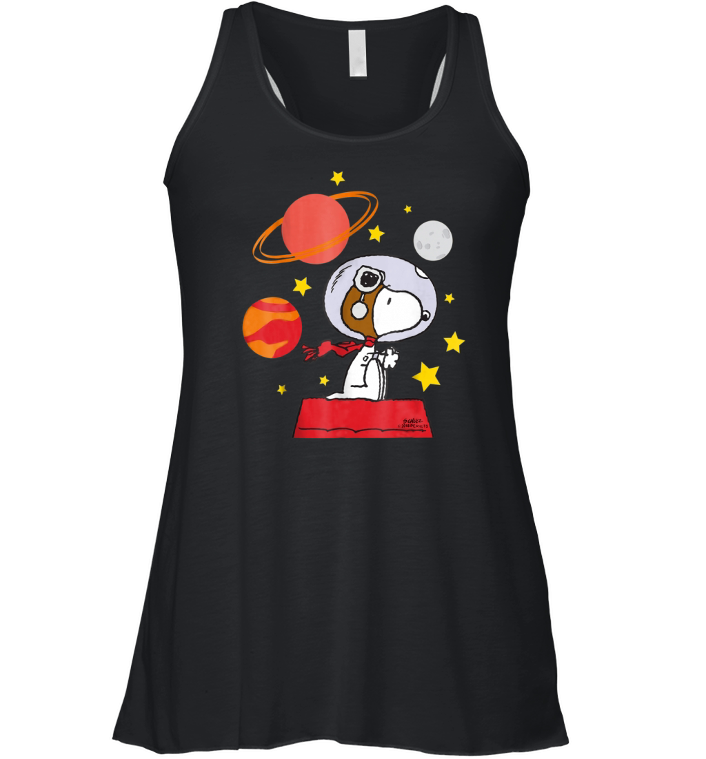 Peanuts Snoopy Space Pilot Mars, Moon And Saturn shirt Women's Flowy Tank Top