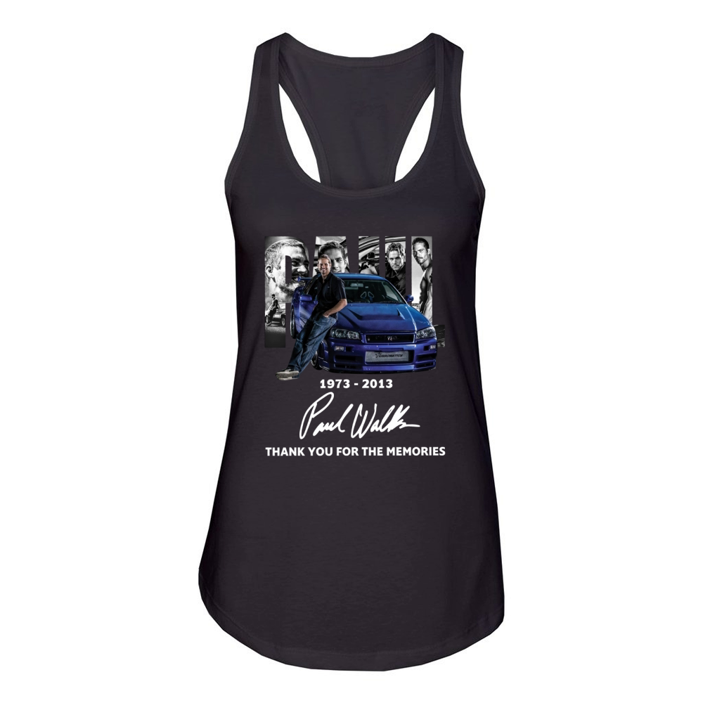 1973 2013 Paul Walker thank you for the memories Women's Racerback Tank