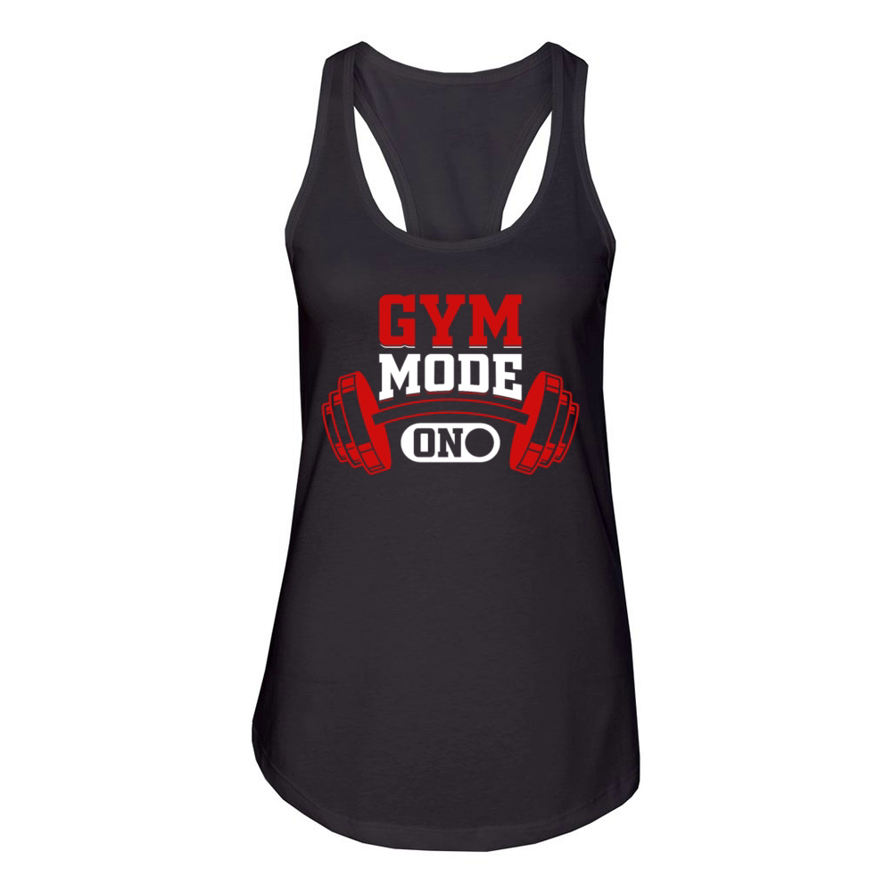 Gym Mode On Bodybuilding Gym Bodybuilder Fitness W Women's Racerback Tank