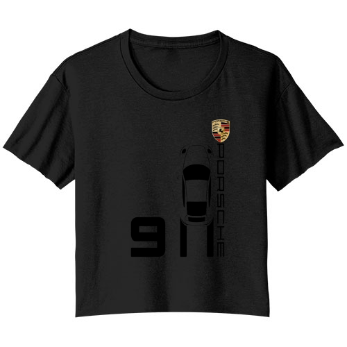 Vintage 911 Porsche Sports Car Bella Ladies Flowy Crop T-shirt