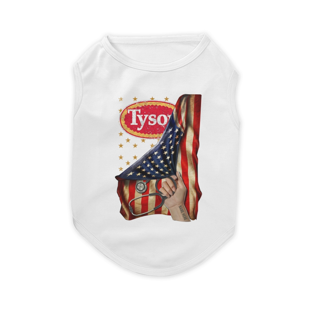 Tyson Foods America Flag inside me shirt Pet T-Shirt