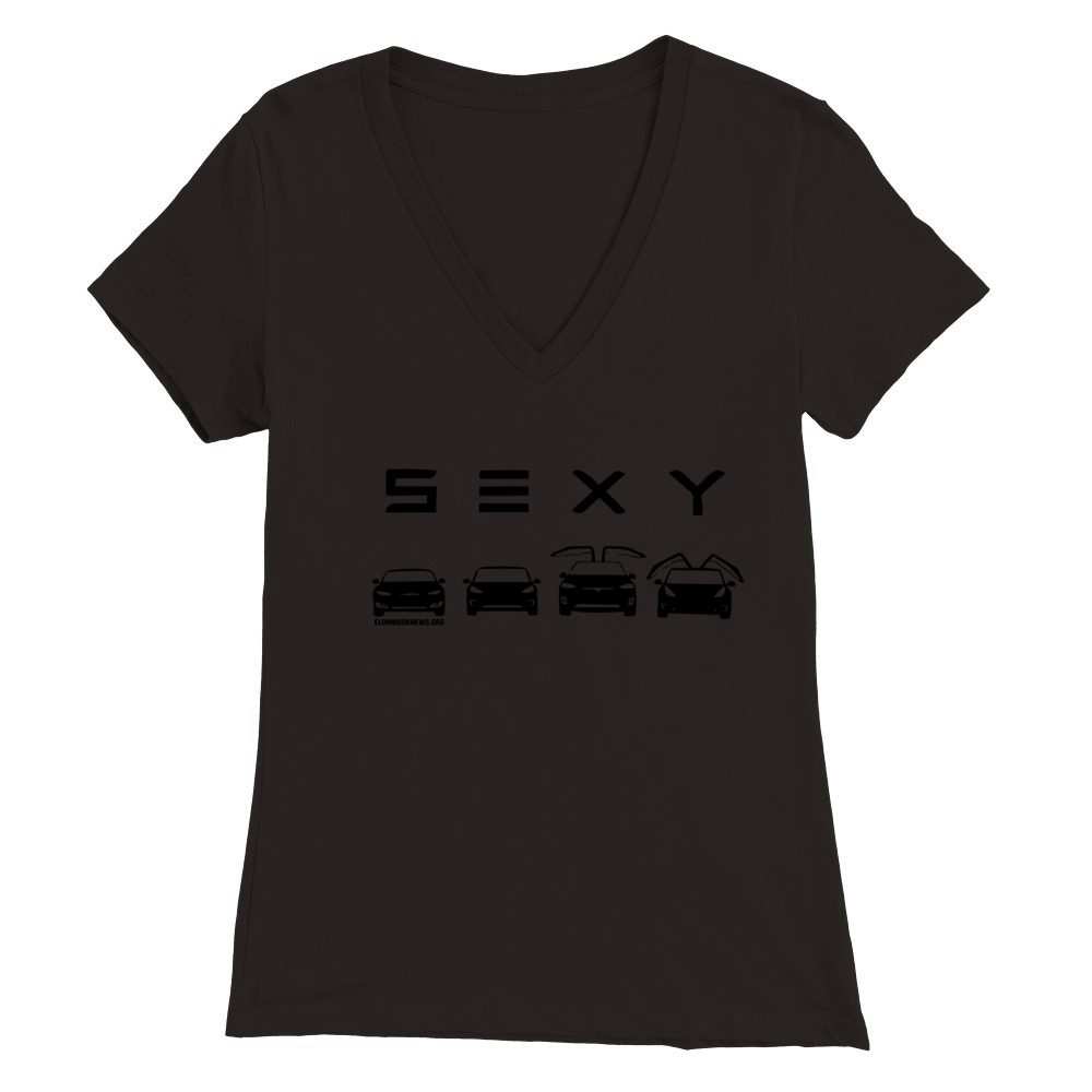 S3XY Tesla Premium Womens V-Neck T-shirt