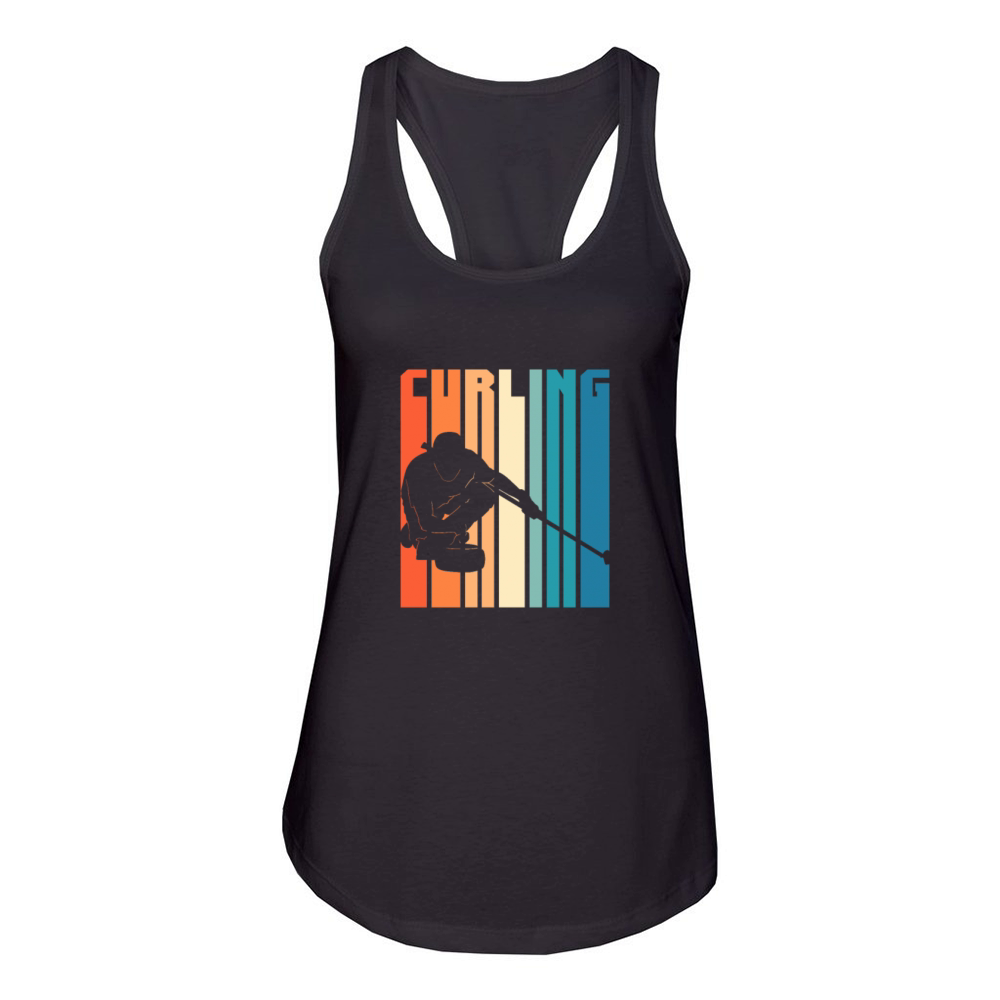 Curling Retro Vintage Women's Racerback Tank