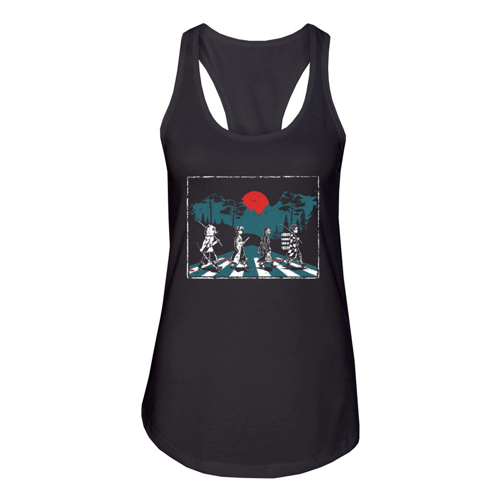 Demon Slayer Abbey Road Tanjiro Nezuko Zenitsu Inosuke Women's Racerback Tank