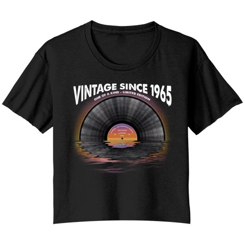 Vintage since 1965 Retro Disco Music Vintage Bella Ladies Flowy Crop T-shirt