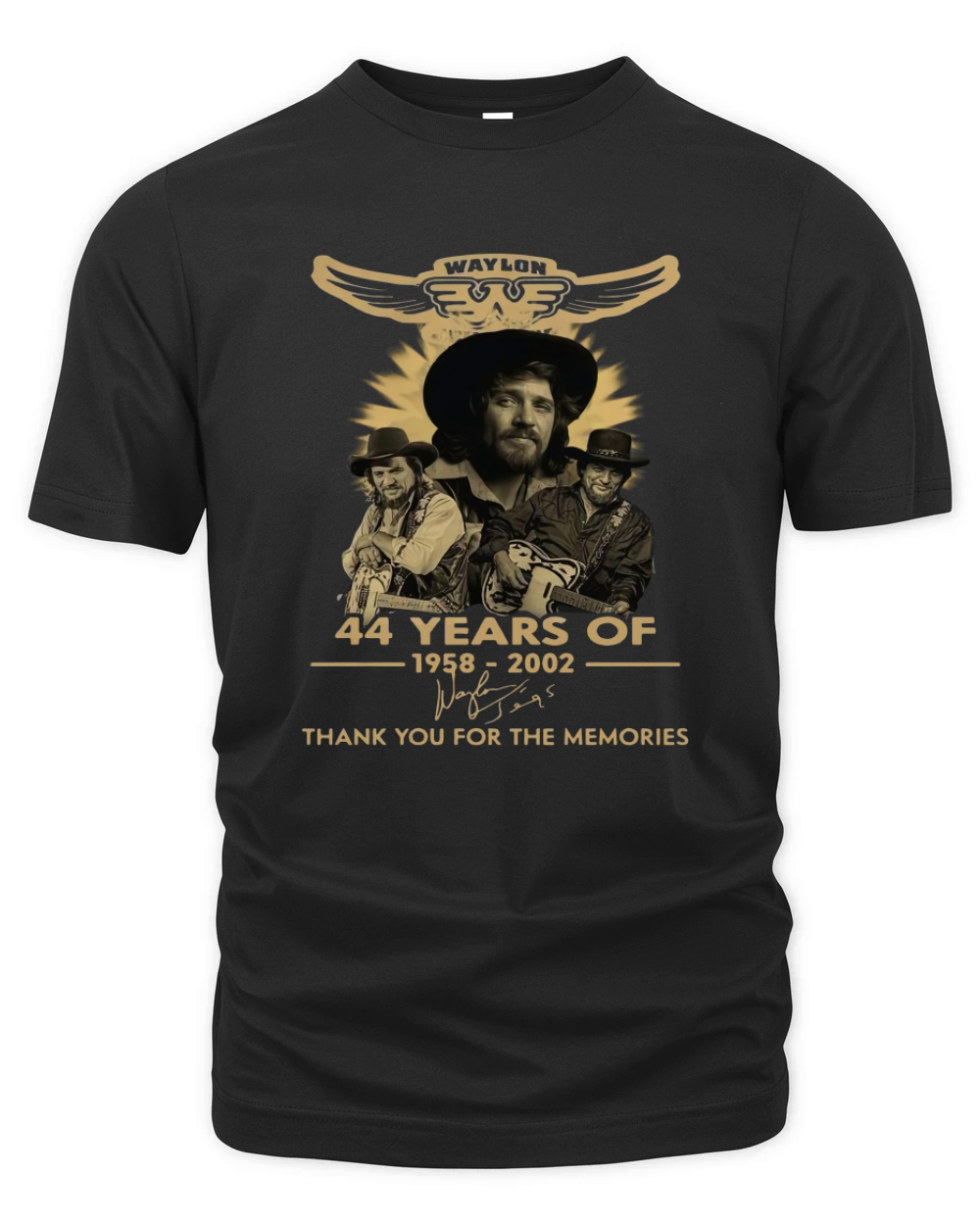 Official Waylon Jennings Signature Thank You For The Memories Organic Unisex T-shirt