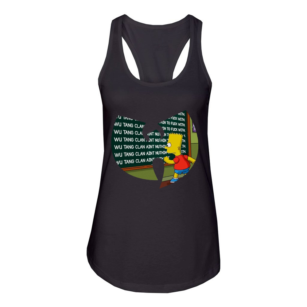 Bart Simpsons writing Wu Tang Clan shirt Women's Racerback Tank