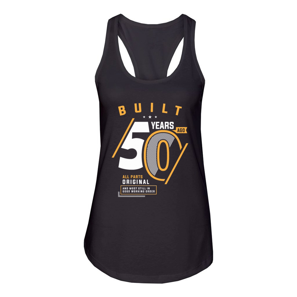 Funny 50th Birthday Age 50 Years Old Women's Racerback Tank