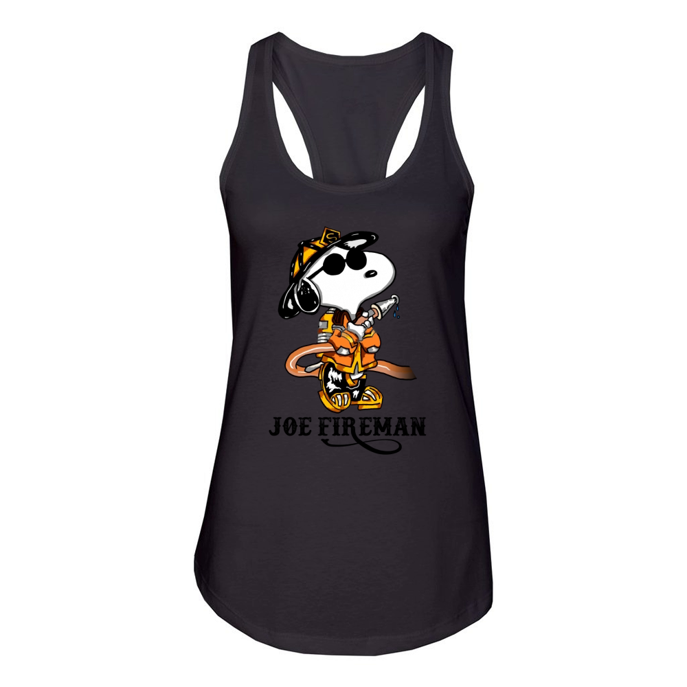 JOE FIREMAN SNOOPY Women's Racerback Tank