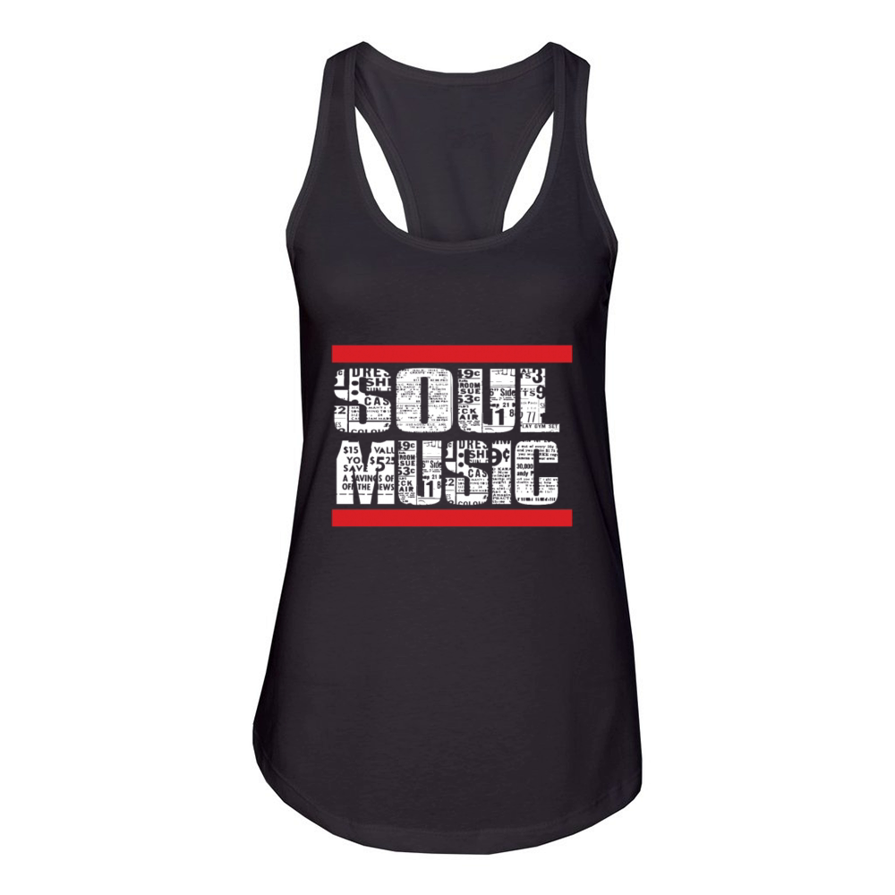 Soul Music Vintage Music Lover Black Music Artist Women's Racerback Tank