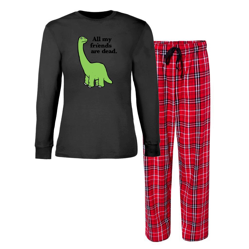 All My Friends are Dead Dinosaur Women's Christmas Pajamas