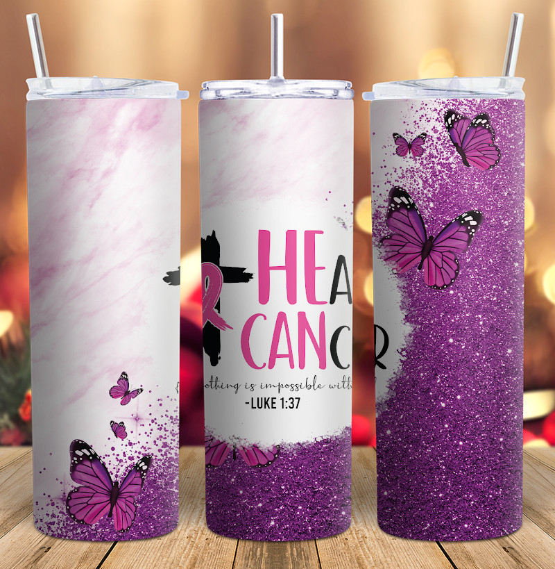 butterfly heal cancer tumbler