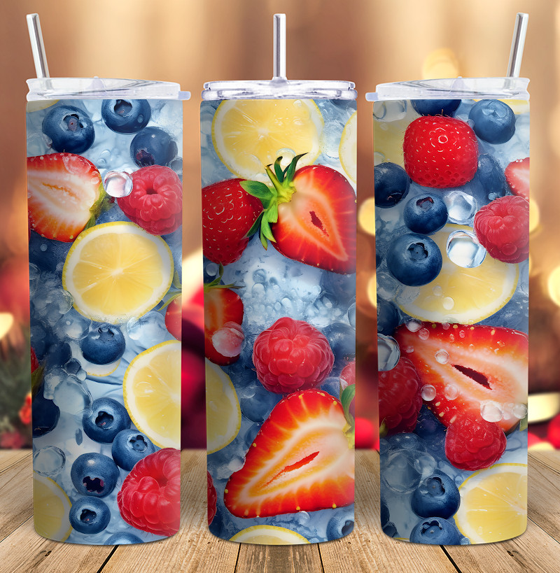 Seamless Cocktail Fruits Tumbler