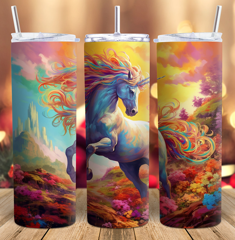 Unicorn  Colorful  Rainbow 20oz Tumbler