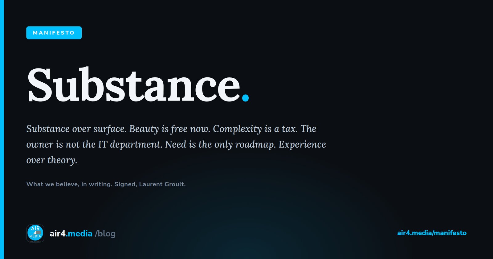 Substance. We Put It in Writing.