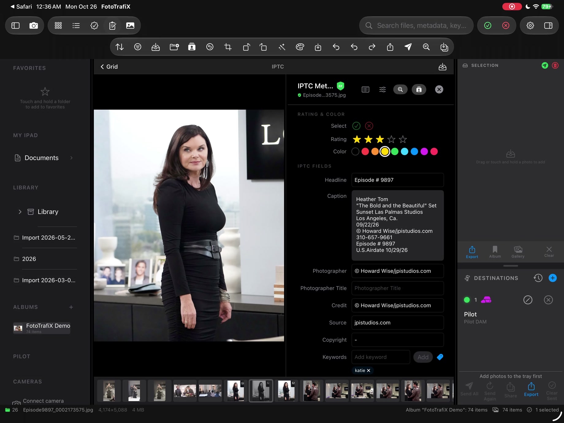 FotoTrafiX iPad build 1434: Color labels