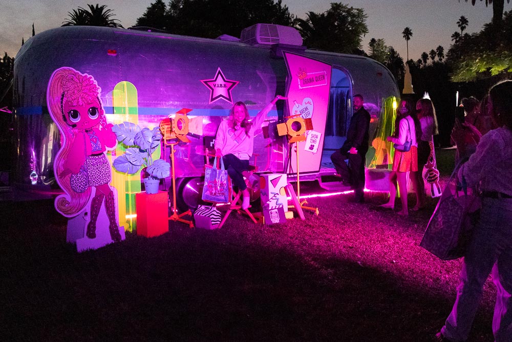 A wrapped Airstream brand activation
