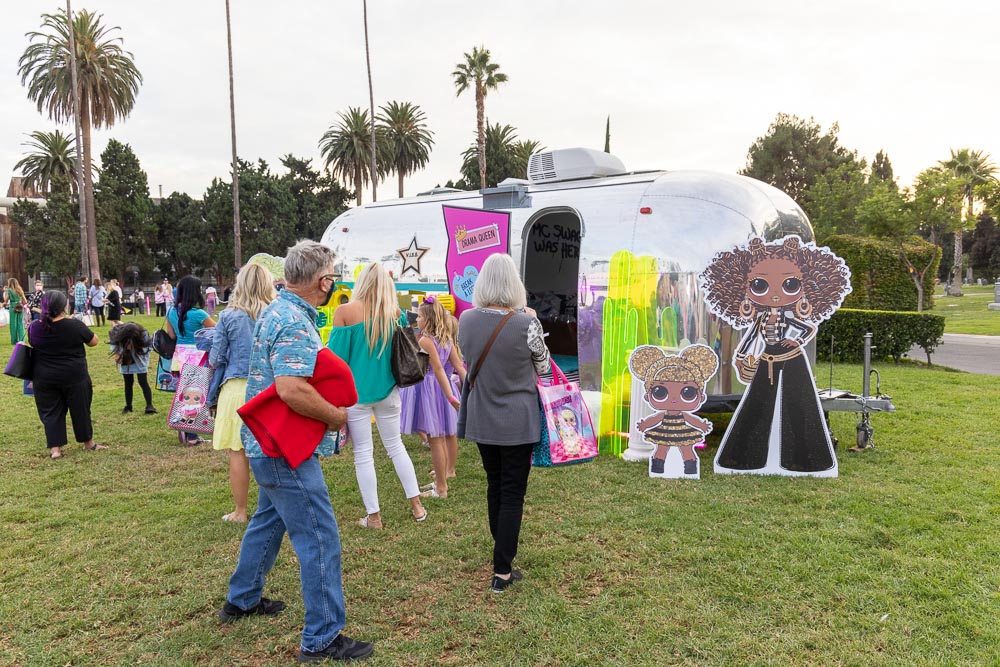 A wrapped Airstream brand activation