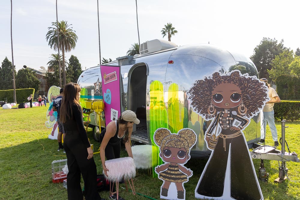 A wrapped Airstream brand activation