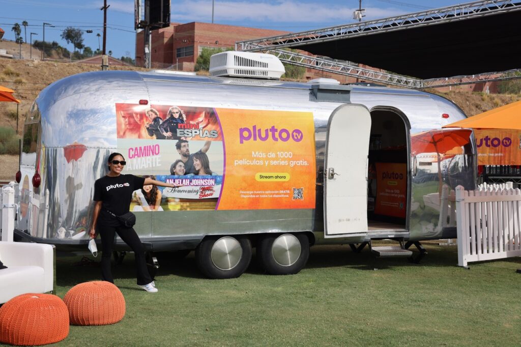 A wrapped Airstream brand activation