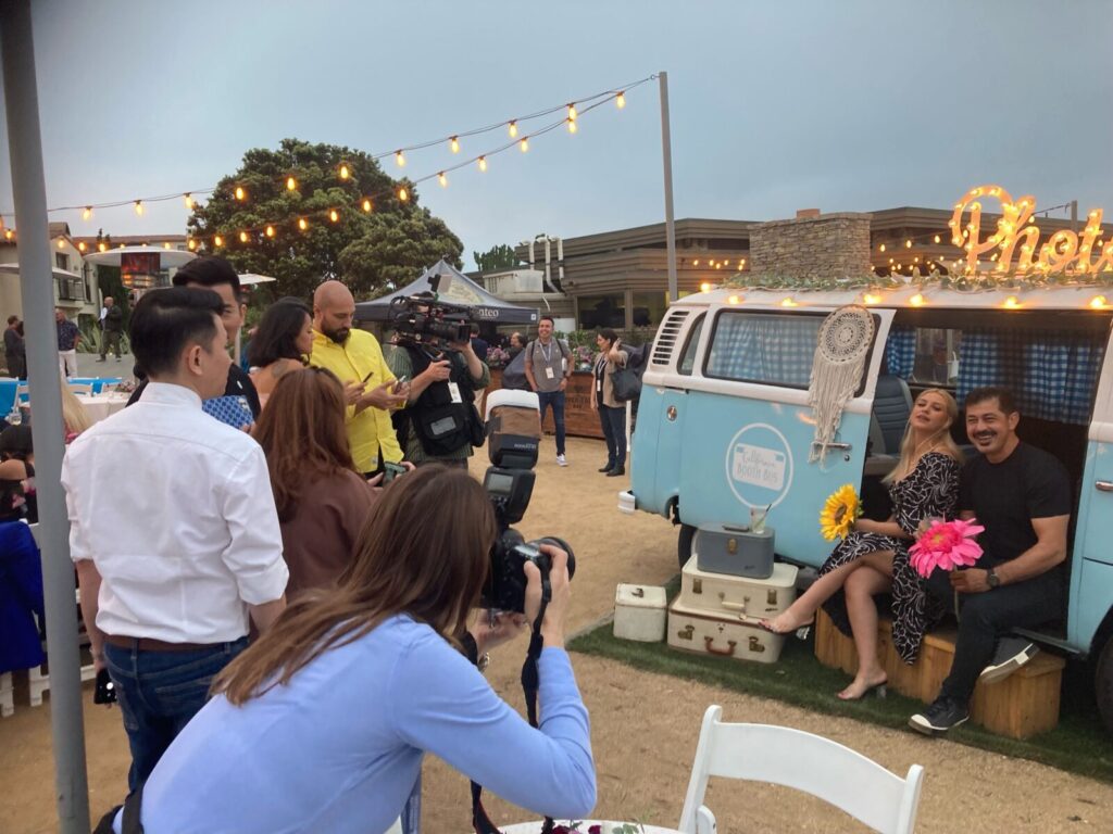 Callie, the 1973 VW photo bus, at an event