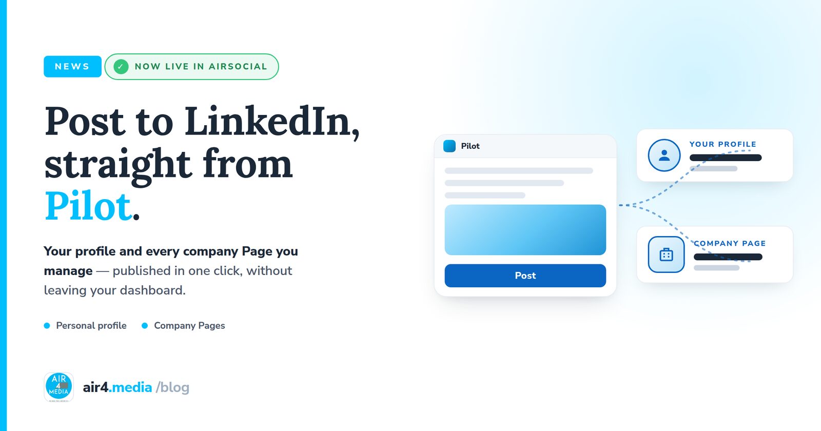 LinkedIn Joins AirSocial: Post to Your Profile and Company Pages from Pilot