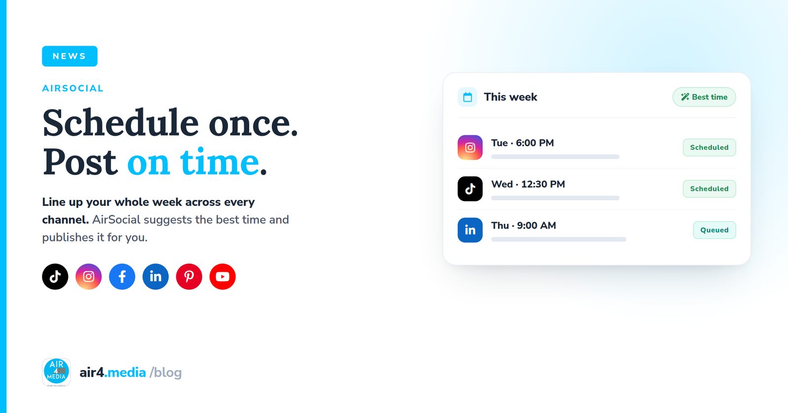 AirSocial Scheduling: Line Up Your Week, Post on Time