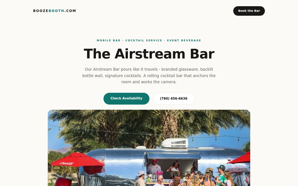 The boozebooth.com home page