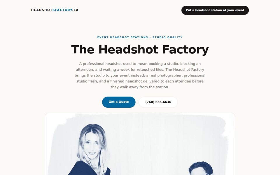 The headshotsfactory.la home page