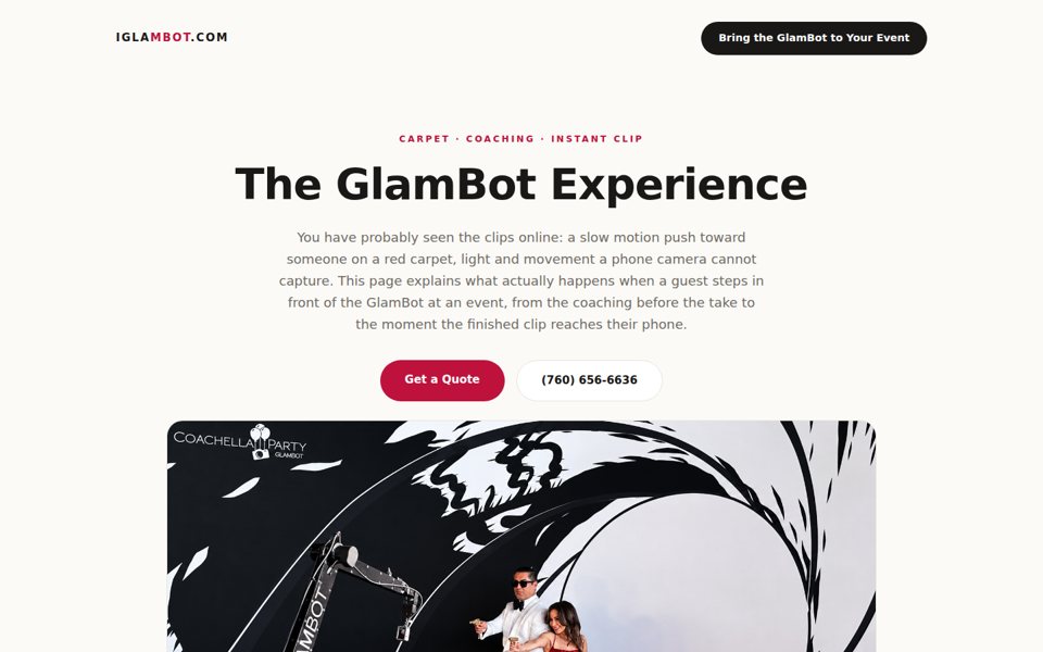 The iglambot.com home page